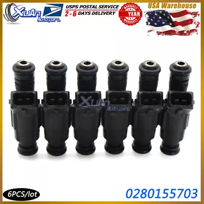 1993-1998 0280155703 6x New Fuel Injector For Jeep Grand Cherokee 5.2L 5.9L V8  • $49.46