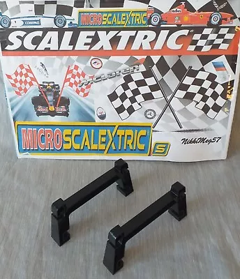 Micro Scalextric Black Track Bridge Support X2 Replacement Spares  PreLoved Gift • £6.99