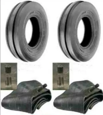 TWO New 4.00-19 Tri-Rib 3 Rib Front Tractor Tires & Tubes 8N 9N Ford H/D • $129.99