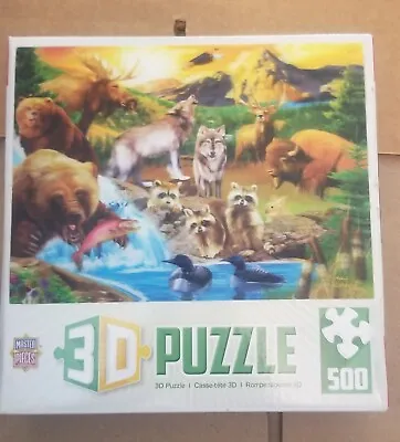 Call Of The Wild 3D Extreme 500 Piece Puzzle Bears Raccoons Wolves Moose Buck • $4.99