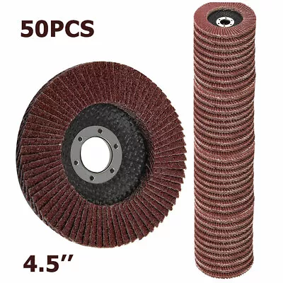 £18.99 • Buy 50PC 115 125mm Angle Grinder Flap Discs 40 60 80 120 Grit Grinding Sanding Wheel