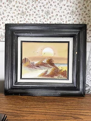 Vintage Lighthouse Signed Painting Seascape Sand Dunes Beach Original Art Framed • $30