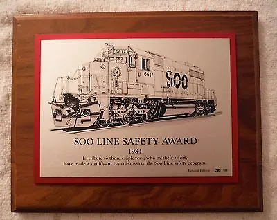 Vintage Soo Line Railroad Employee Safety Award 1984 Limited Edition 790/1500 • $297.49