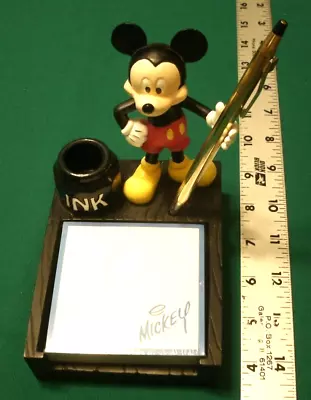 Disney Mickey Mouse Pencil Pen Post It Note Pad Holder  Unopened Original Pad • $15