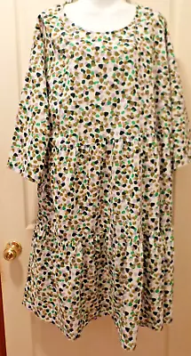 GORMAN Organic Cotton Corduroy Dress Size  L  Abstract Print Winter 2020 Range • $38