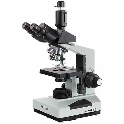 AmScope 40X-2000X Trinocular Biological Compound Microscope LED-Light Multi-Use • $459.99