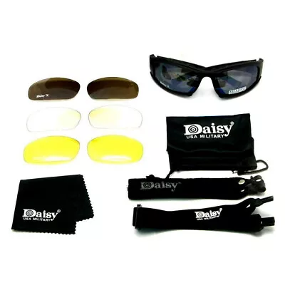 Daisy X7 UVA/UVB Tactical Military Style Glasses  Goggles Motorcycle SunglasAio • £8.19