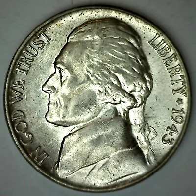 1943 P Wartime Silver Jefferson Nickel UNCIRCULATED Five Cent 5c BU Coin • $8.99