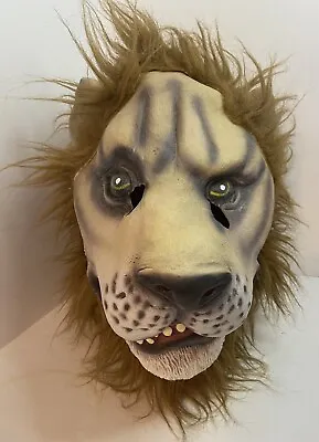 Vintage Lion With Fur Rubber Mask Halloween Collectible Mask Amazing Detail. • $19.95