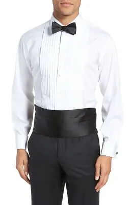 Nordstrom Mens Shop Silk Cummerbund And Pre-tied Bow Tie Set Black New In Box • $97.99