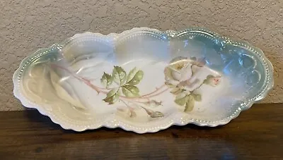 Vintage Leuchtenburg Germany Porcelain Celery Relish Dish Roses Dainty • $25