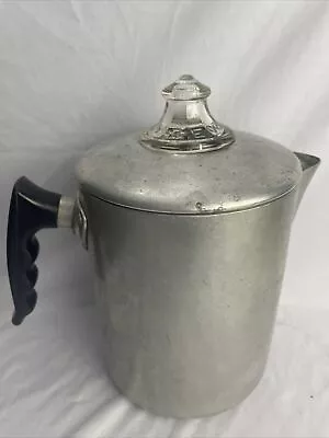 Vintage Metal Coffee Pot Percolator Camp Coffee Maker Purex Glass Top • $19