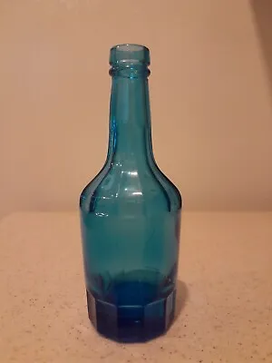 WHEATON NJ Vintage Blue Glass Long Neck & Ridges Medicine Bottle 6  Stamped • $7.99