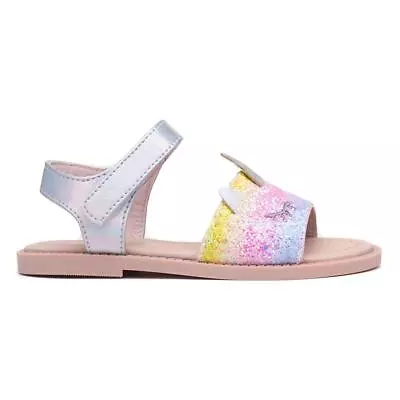 Walkright Girls Sandals Multi-Coloured Kids Strappy Easy Fasten Unicorn Cali • £9.99