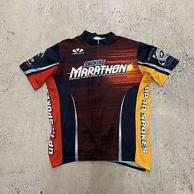 Vintage Voler Mens M Cycling Jersey Snickers Marathon Full Zip Short Sleeve • $27