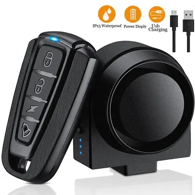 Bike Alarm Rechargeable Wireless Anti-Theft Vibration System Waterproof W/Remote • $38.99