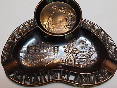 Marineland Of The Pacific Metal Brass Toned Souvenir Ashtray Coin Dish Vtg Japan • $38