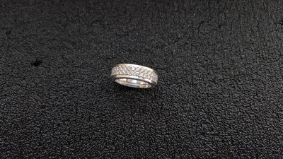 £1100 • Buy Genuine Unisex David Morris 18k 750 White Gold & Diamond Ring Band Size N