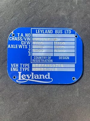 Leyland Swift Elme Island Coachways Guernsey 6430 Bus Chassis Body Plate Badge • £28