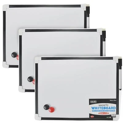 £7.98 • Buy 3 X Magnetic Whiteboard Small Dry Wipe White Notice Office Memo School Board A4
