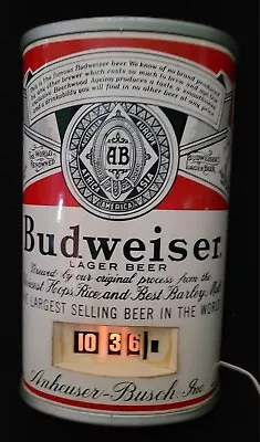 Vintage Budweiser Beer Wall Flip Clock 3 D Beer Can Works • $74.99