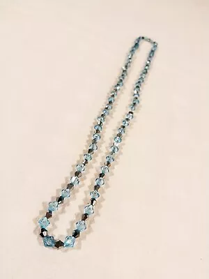 1pcs Aquamarine Hematite Colour Crystal Beaded Choker Necklace • £2.50