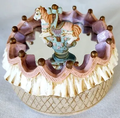 Emson Mirrored Magnetic Musical Carousel Vintage NOS Gift  SEE VIDEO Music Box • $9.94