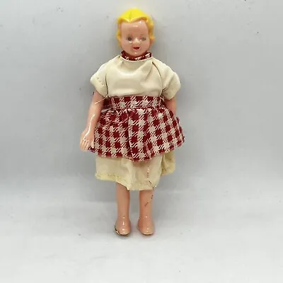 Vintage  Doll ~ Hard Plastic ~ Moveable Arms~ With Dress Made In Hong Kong • $20