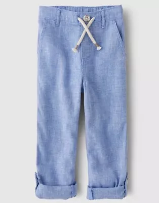 Gymboree Boys' Blue Roll Cuff Pull On Linen Pants NWT • $20