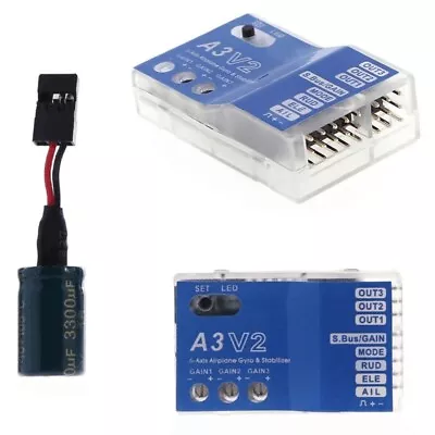 3 Axis Gyro A3 V2 Aeroplane Flight Controller Stabilizer For RC Airplane Wing • $20.81