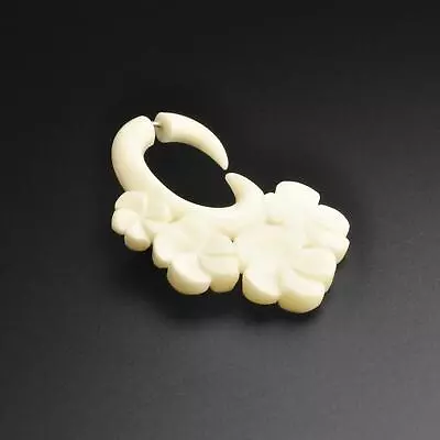 £9.99 • Buy Organic Fake Ear Stretcher Plug | Bone Hanging Spiral Four Flower Carving | SIBJ