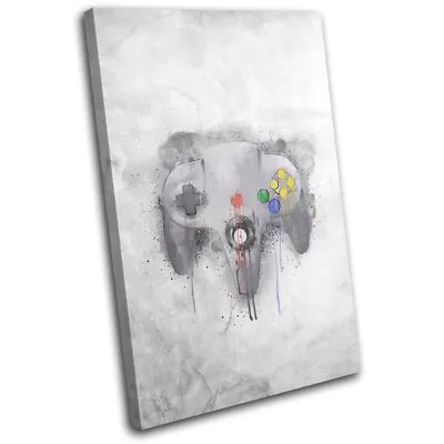 Grunge Graffiti Retro N64 Gaming SINGLE CANVAS WALL ART Picture Print • £24.99