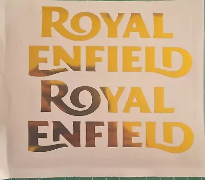 2 X Tank Decals Stickers Compatible With Royal Enfield Motorcycles Logo Text  • £3.25