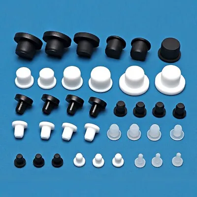 Bore 2mm - 50mm Solid Silicone Rubber Hole Plugs Blanking End Caps Seal Stopper • £2.83