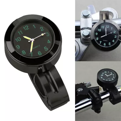 7/8  1  Weatherproof Motorcycle Handlebar Black Clock Watch For Harley Crusier • $14.99