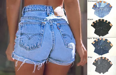 Vintage Womens Levis Denim High Waisted Shorts Jeans Hotpants All Sizes Cut Offs • £14.95