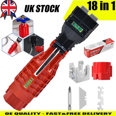 18 IN1 Multifunction Faucet Sink Basin Installer Pipe Wrench Tap Spanner Tool UK • £8.49