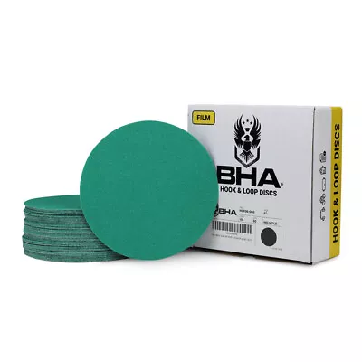 BHA 6  Green Film Hook & Loop Sanding Discs Wet/Dry Orbital Sandpaper - 50 Pack • $29.99