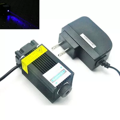 $97.09 • Buy High Power 450nm 1W Blue Laser Module Focus Dot Head W 12V Adapter & Cooling Fan