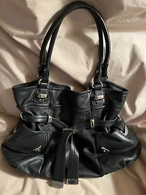 Women’s B. Makowsky  Black Leather Eden Shopper Satchel Handbag-Great -12x12x4.5 • $53.55