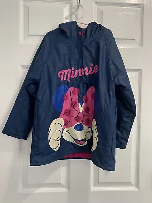 Disney Minnie Mouse Hooded Rain Jacket Youth Sz 7 • $17.99