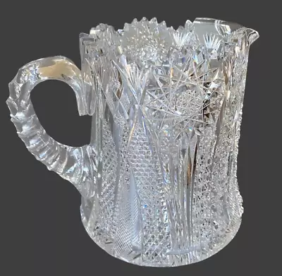 $295 • Buy Antique ABP American Brilliant Period Cut Crystal Glass Pitcher / Jug