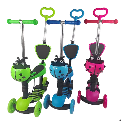 5-in-1 Kids Scooter - 3 Wheels Scooter Kick Scooter With Adjustable  Seat • £32.95