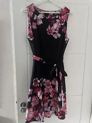 Wallis Floral Dress Black Size 16 • £7