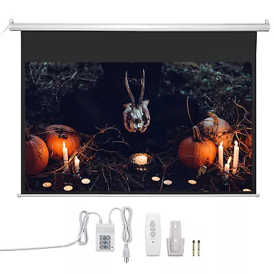 92  16:9 Electric Auto Motorized Projector Screen Projection With Remote Control • $112.90