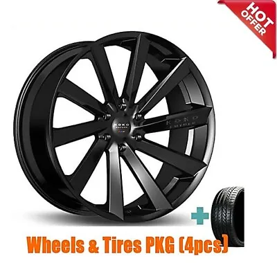 Set4 20 Staggered Koko Kuture Kapan Black Wheels And Tires With TPMS • $2748