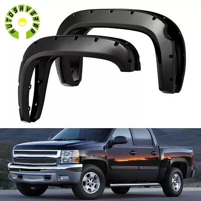 Fender Flares Pocket Rivet Style For 07-13 Chevy Silverado 1500 Black 5.8 Ft Bed • $84.16