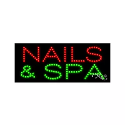 BRAND NEW “NAILS & SPA  27x11 SOLID & ANIMATED LED SIGN W/CUSTOM OPTIONS 20368 • $289