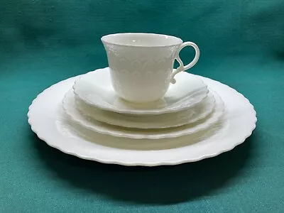 MIKASA White Silk Bone China 5 Piece Place Setting Excellent Used Condition • $50