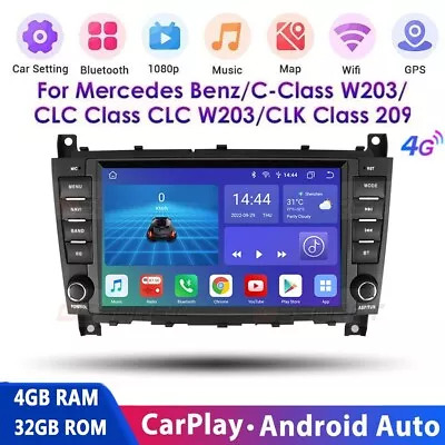 Fit For Mercedes-Benz C-Class W203 8 Car GPS Navigation Stereo Radio BT In Dash • $219.99